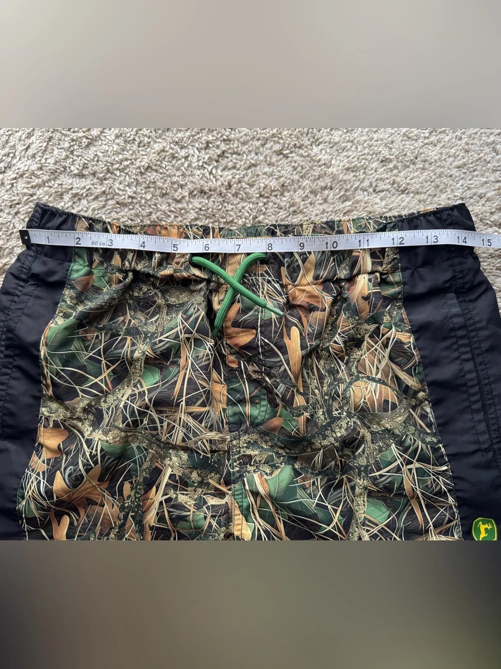 John Deere Boys Camo Swim Trunks Black Green Size XL 14-16